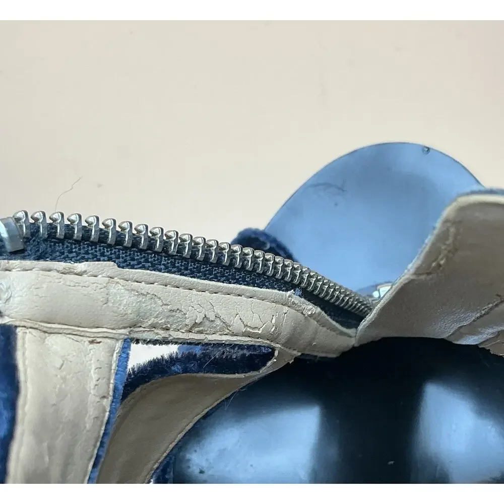 Michael Kors Berkley Blue‎ Velvet T-Strap Sz 9M, Preowned
